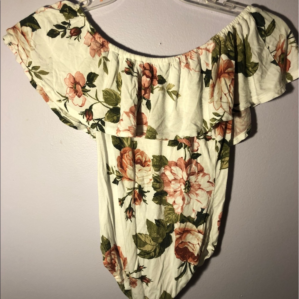 Floral off the shoulder floral body suit